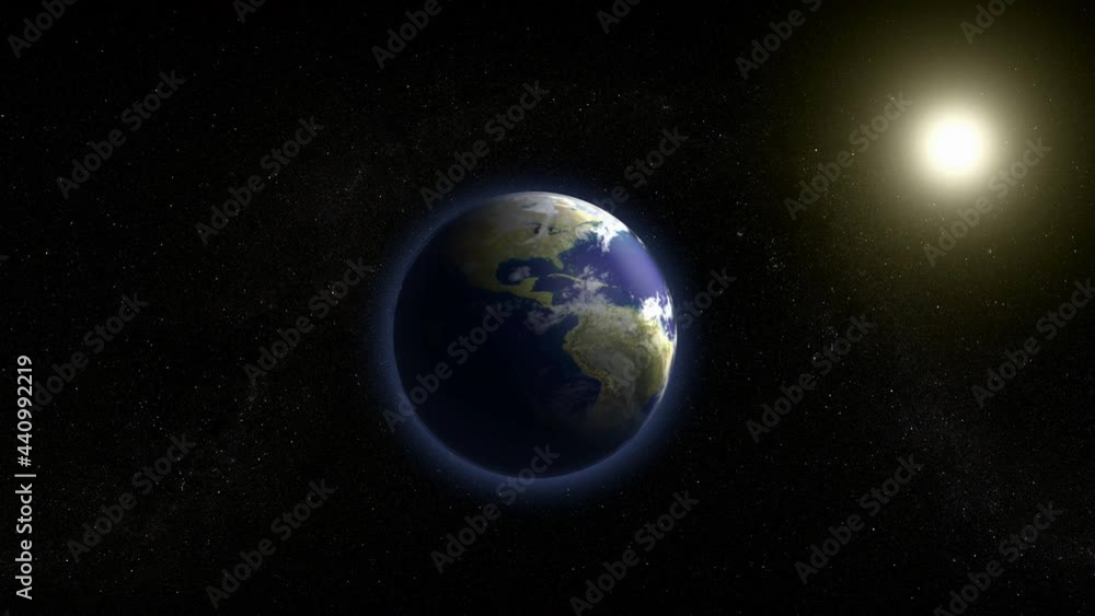 Illustration of planet Earth and the sun Illustration of planet Earth and the sun