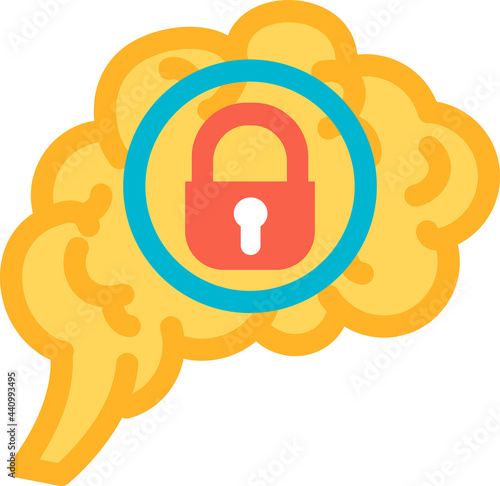 Introvert function of human brain icon vector