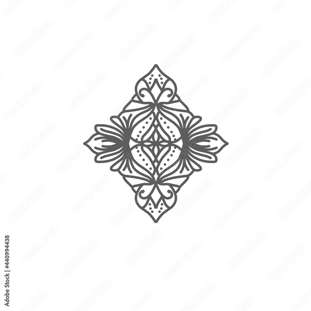 Unique Circular logo illustration. Mandala flat icon for your business. Ayurveda, spa, yoga company identity. Advertising or web startup zen symbol design. Moroccan tile style. Vector isolated sign. Unique Circular logo illustration. Mandala flat icon for your business. Ayurveda, spa, yoga company identity. Advertising or web startup zen symbol design. Moroccan tile style. Vector isolated sign.