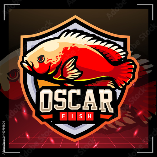Oscar fish mascot. esport logo design