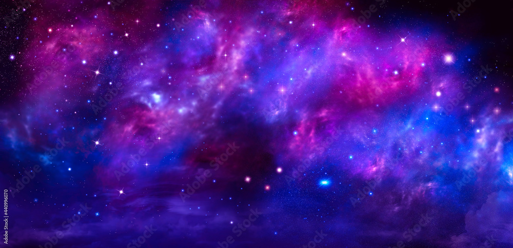 starry night sky deep outer space, galaxy background  with nebula and stars.