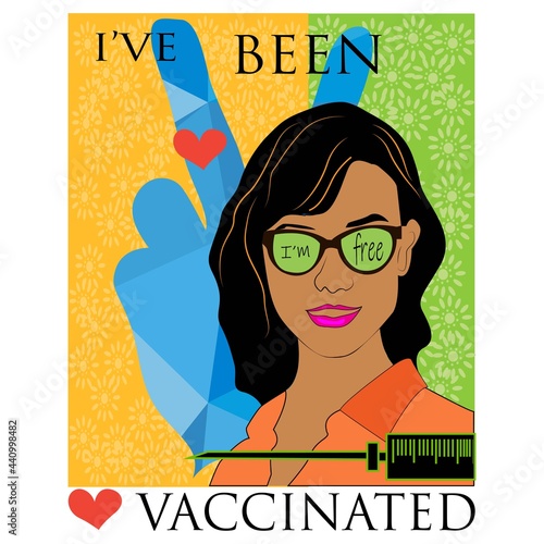 vaccinated poster for corona virus protect .