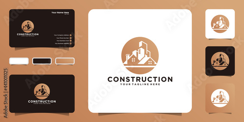 construction of high-rise buildings and urban logos, design logos and business cards