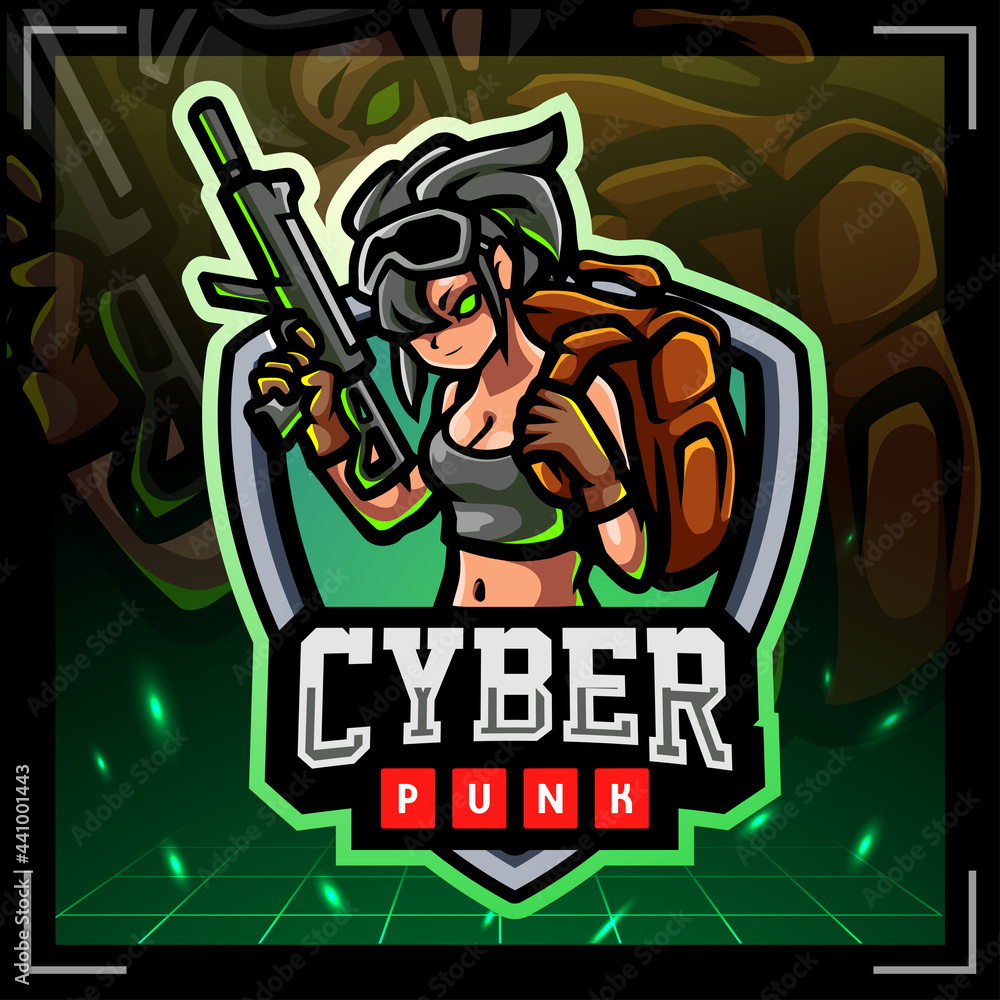 Cyber punk mascot. esport logo design