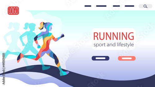 Young woman is running. Sports, jogging, healthy lifestyle, body care.