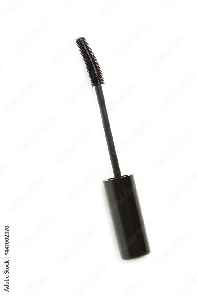 Black mascara wand isolated on white background Black mascara wand isolated on white background