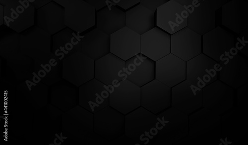 3d hexagon abstract background. Technological concept. beautiful texture dark background illustration