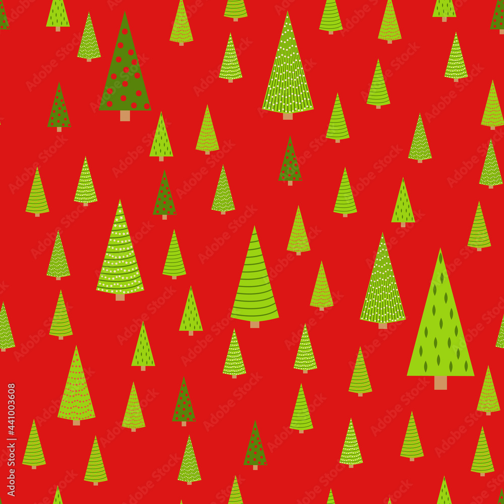 Winter Seamless Pattern with Fir Trees and Pines in Snow. Coniferous Forest. Christmas Decoration. illustration Winter Seamless Pattern with Fir Trees and Pines in Snow. Coniferous Forest. Christmas Decoration. illustration