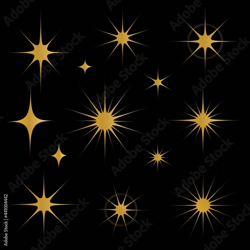 Photography gold starlight vectors