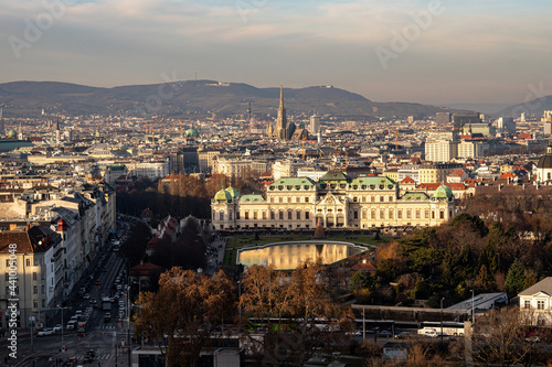 Belvedere mit Innenstadt Wien von Oben