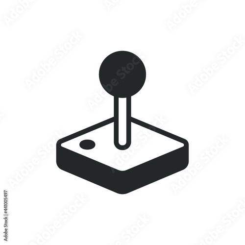 Joystick icon. Controller symbol. Console gamepad sign. Play and gaming button. Old vintage arcade video game logo. Vector illustration image.