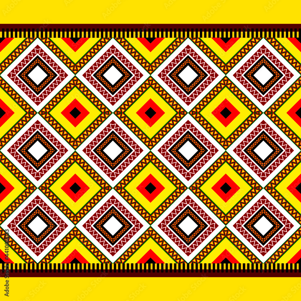 indigenous fabric seamless pattern Colorful vector illustration