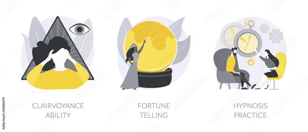 Fototapeta premium Alternative spiritual practices abstract concept vector illustrations.