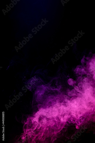 Abstract pink smoke isolated on black background