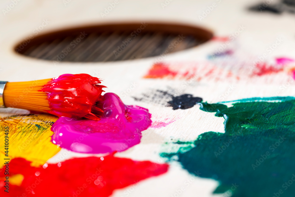 Fototapeta premium oil paints for creative drawing, the creative process