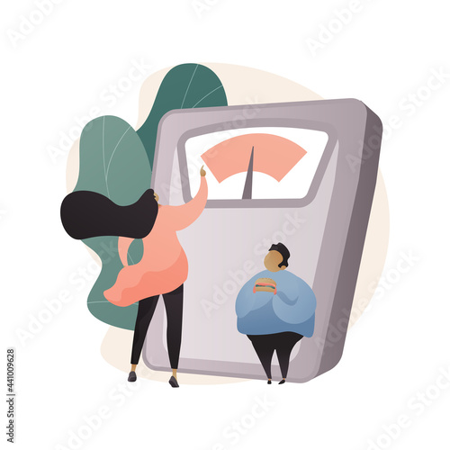 Child obesity and overweight abstract concept vector illustration.