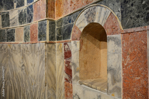 Wall recess in the Chora Church in the  Edirnekapı neighbourhood of Istanbul, also known as the Kariye Museum and Church of the Holy Saviour. This medieval Byzantine Greek Orthodox church was converte photo