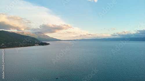Aerial view of Lake Ohrid. North Macedonia