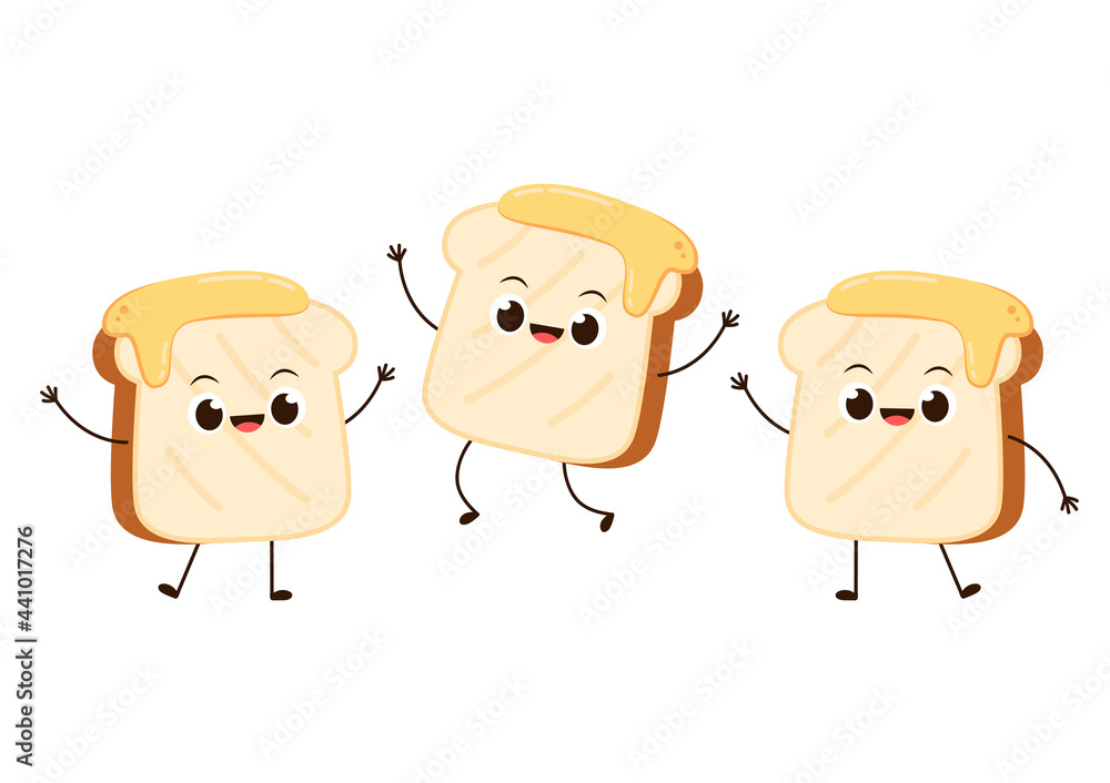 Bread character. bread symbol. free space for text. bread logo design. Honey on bread. Bread character. bread symbol. free space for text. bread logo design. Honey on bread.
