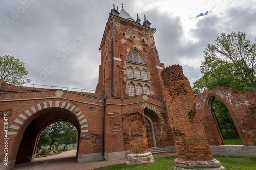 pavilion Chapelle Tower in the Alexander Garden in the city of Pushkin in the summer