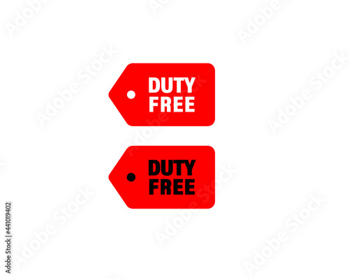 Duty free price tag icon. airport duty free tag vector icon for web design, online shopping, shop, tax free concept