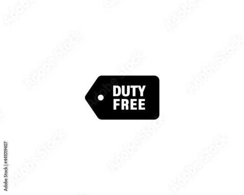 Duty free price tag icon. airport duty free tag vector icon for web design, online shopping, shop, tax free concept	
