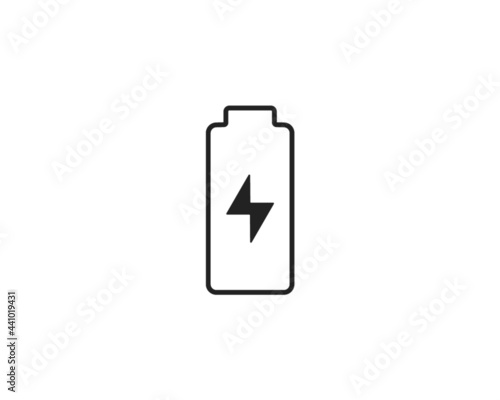 Battery charger icon vector logo - battery charge full power energy level illustration	