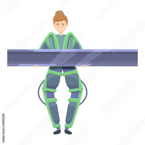 Powerful exoskeleton icon. Cartoon of Powerful exoskeleton vector icon for web design isolated on white background