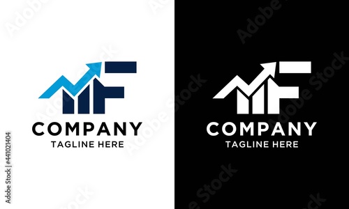 Initial F statistic marketing financial logo Vector