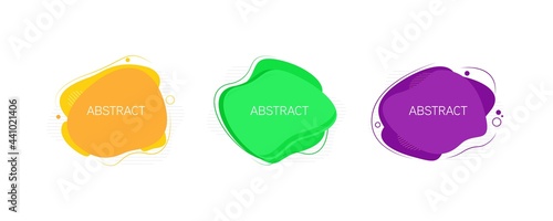 Fluid color badges set. Abstract shapes composition. Eps10 vector