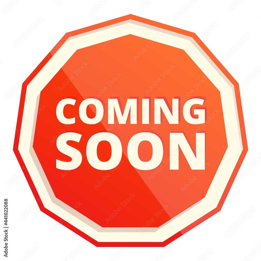 Coming soon template icon. Cartoon of Coming soon template vector icon for web design isolated on white background Coming soon template icon. Cartoon of Coming soon template vector icon for web design isolated on white background