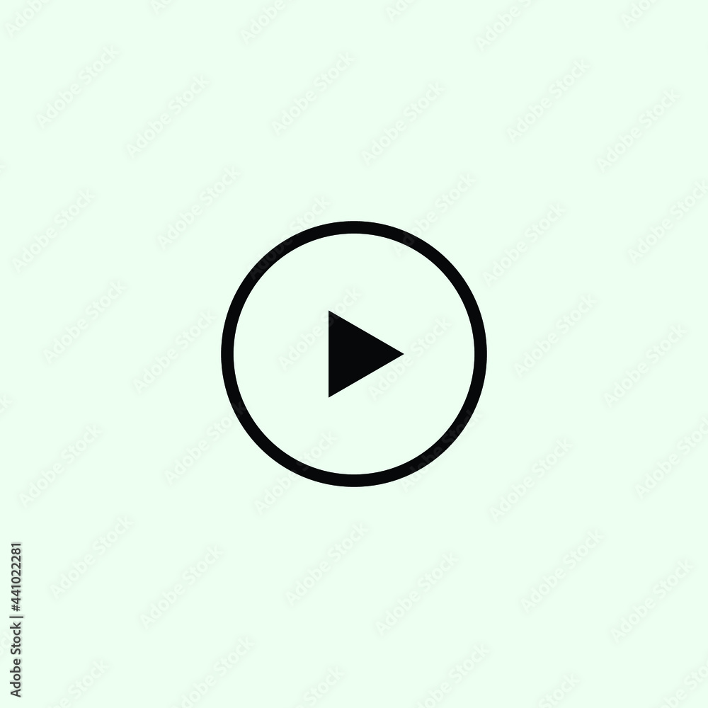 Play button icon in trendy flat style isolated on grey background. Play symbol for your web site design, logo, app, UI. Vector illustration, EPS10. Play button icon in trendy flat style isolated on grey background. Play symbol for your web site design, logo, app, UI. Vector illustration, EPS10.
