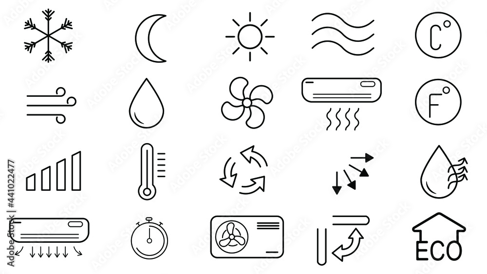 Vektorová grafika „Simple set of air conditioning related line vector ...