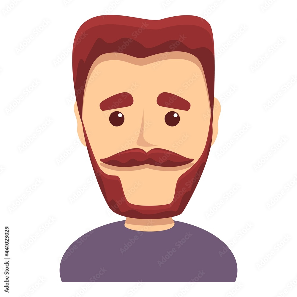 Man with beautiful beard icon. Cartoon of Man with beautiful beard vector icon for web design isolated on white background