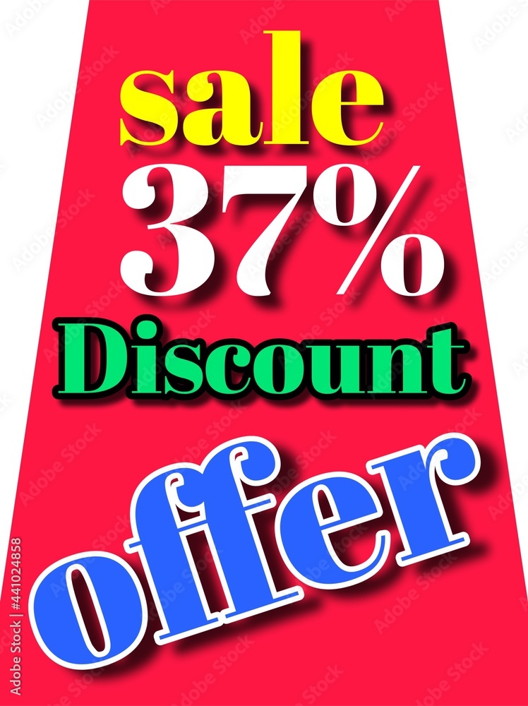 37% discount sale offer illustration banner board 37% discount sale offer illustration banner board