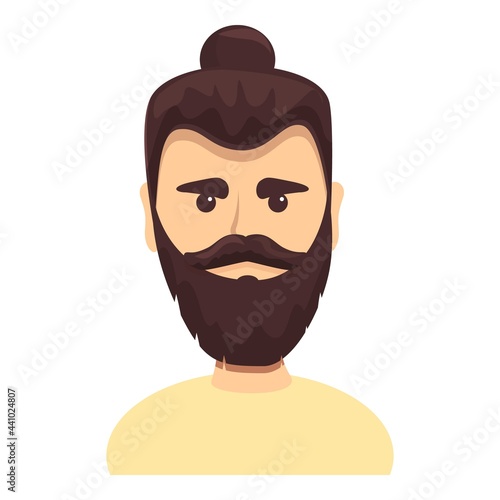 Bearded hippie icon. Cartoon of Bearded hippie vector icon for web design isolated on white background