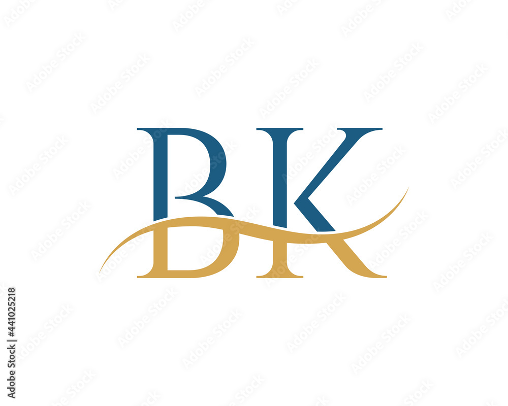 Initial letter BK, BK letter logo design