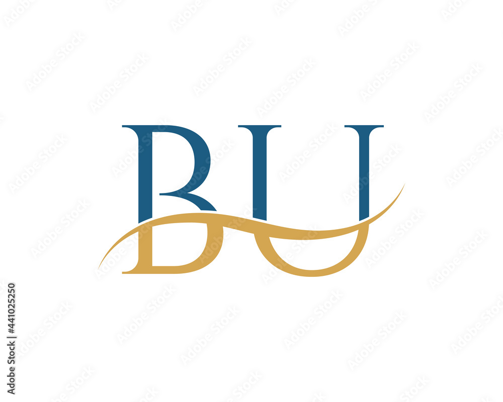 Initial letter BU, BU letter logo design Initial letter BU, BU letter logo design