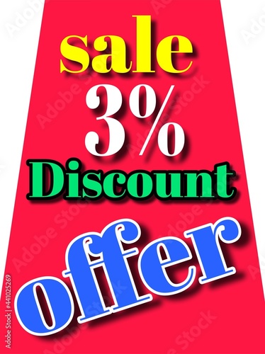 3% discount sale offer illustration banner board