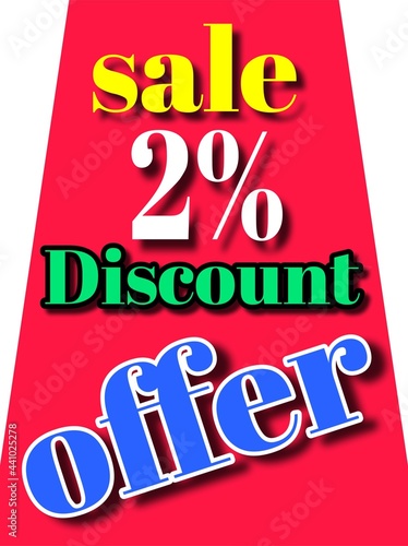 2% discount sale offer illustration banner board