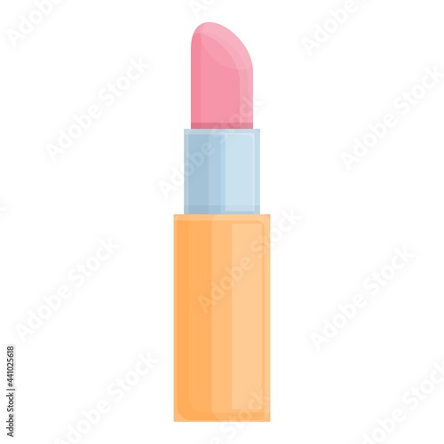 Korean pink lipstick icon. Cartoon of Korean pink lipstick vector icon for web design isolated on white background