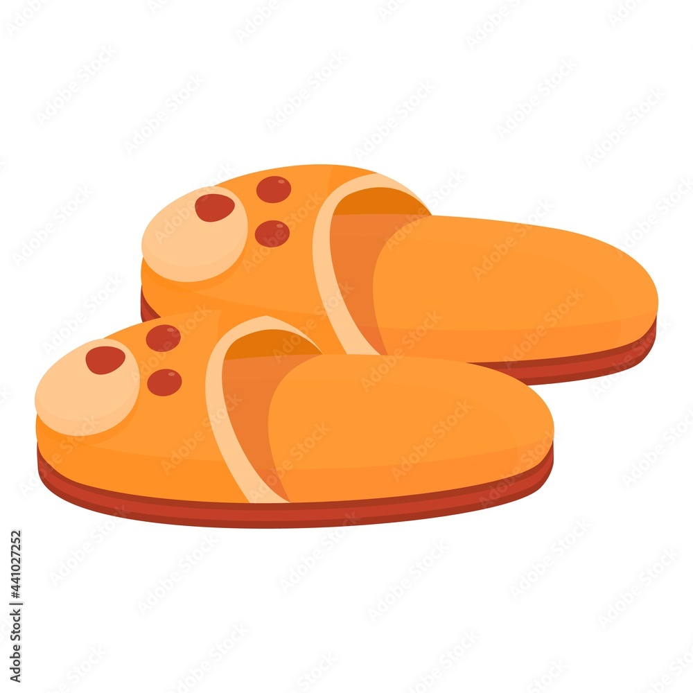 Polka dot slippers icon. Cartoon of Polka dot slippers vector icon for web design isolated on white background Polka dot slippers icon. Cartoon of Polka dot slippers vector icon for web design isolated on white background