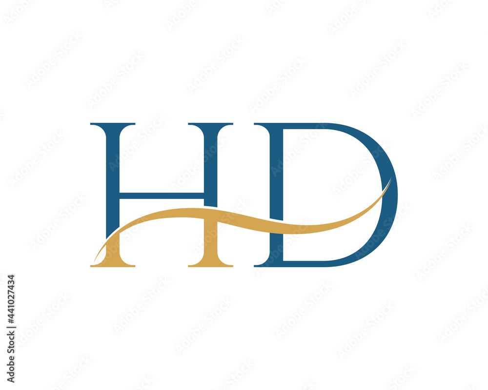 Initial letter HD, HD letter logo design Initial letter HD, HD letter logo design
