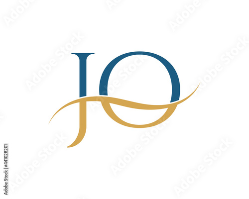 Initial letter JO, JO letter logo design
