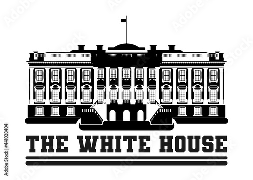 white house USA building Washington. flat style
