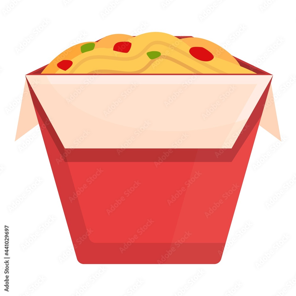 Takeaway chinese noodles icon. Cartoon of Takeaway chinese noodles vector icon for web design isolated on white background Takeaway chinese noodles icon. Cartoon of Takeaway chinese noodles vector icon for web design isolated on white background