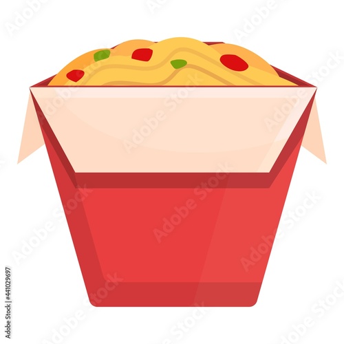 Takeaway chinese noodles icon. Cartoon of Takeaway chinese noodles vector icon for web design isolated on white background