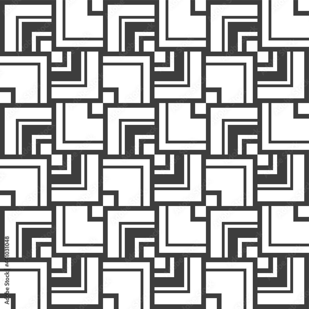 Abstract lines mosaic pattern. Modern stylish texture. Repeating geometric tiles with striped elements. Monochrome trellis. Vector background. Abstract lines mosaic pattern. Modern stylish texture. Repeating geometric tiles with striped elements. Monochrome trellis. Vector background.