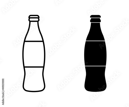 Set of cola bottle icon for web design. Vector illustration isolated on white background