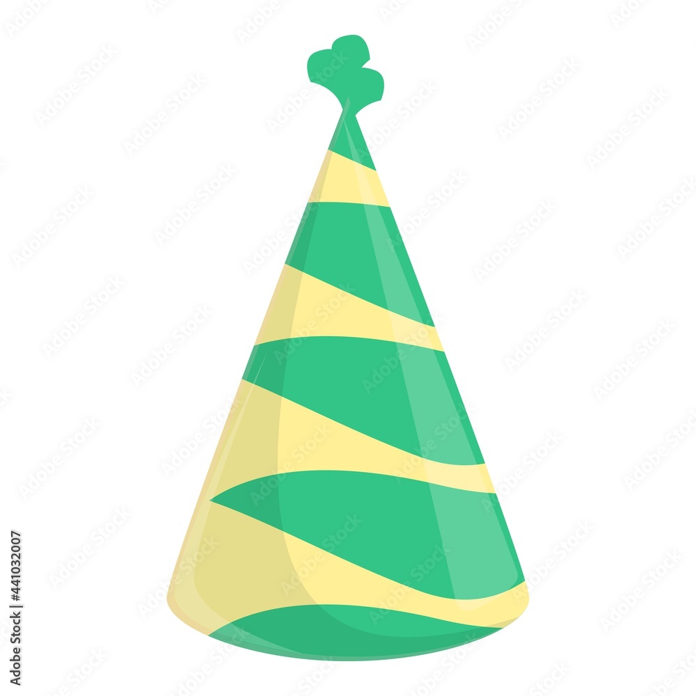 Festive hat bright icon. Cartoon of Festive hat bright vector icon for web design isolated on white background Festive hat bright icon. Cartoon of Festive hat bright vector icon for web design isolated on white background